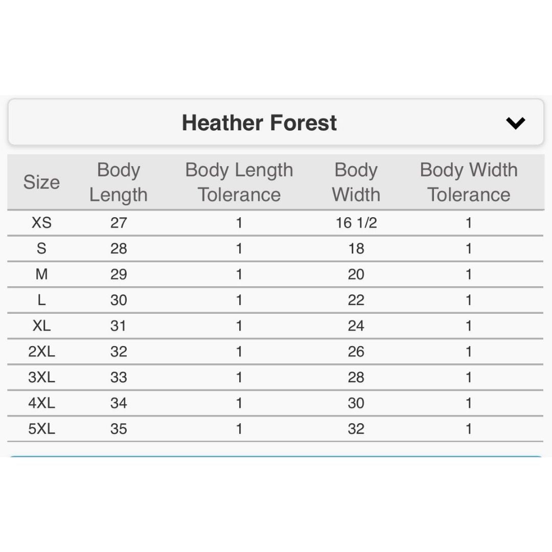t-shirt size chart