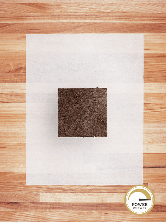 Beef Hide Chips (Hairy) Small - 4"x4" - Hair