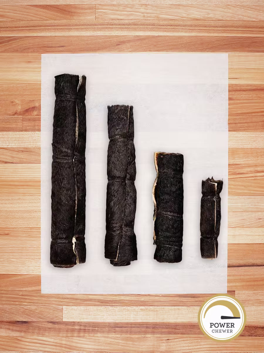 Long-Lasting Natural Beef Hide Rolls (Hairy)