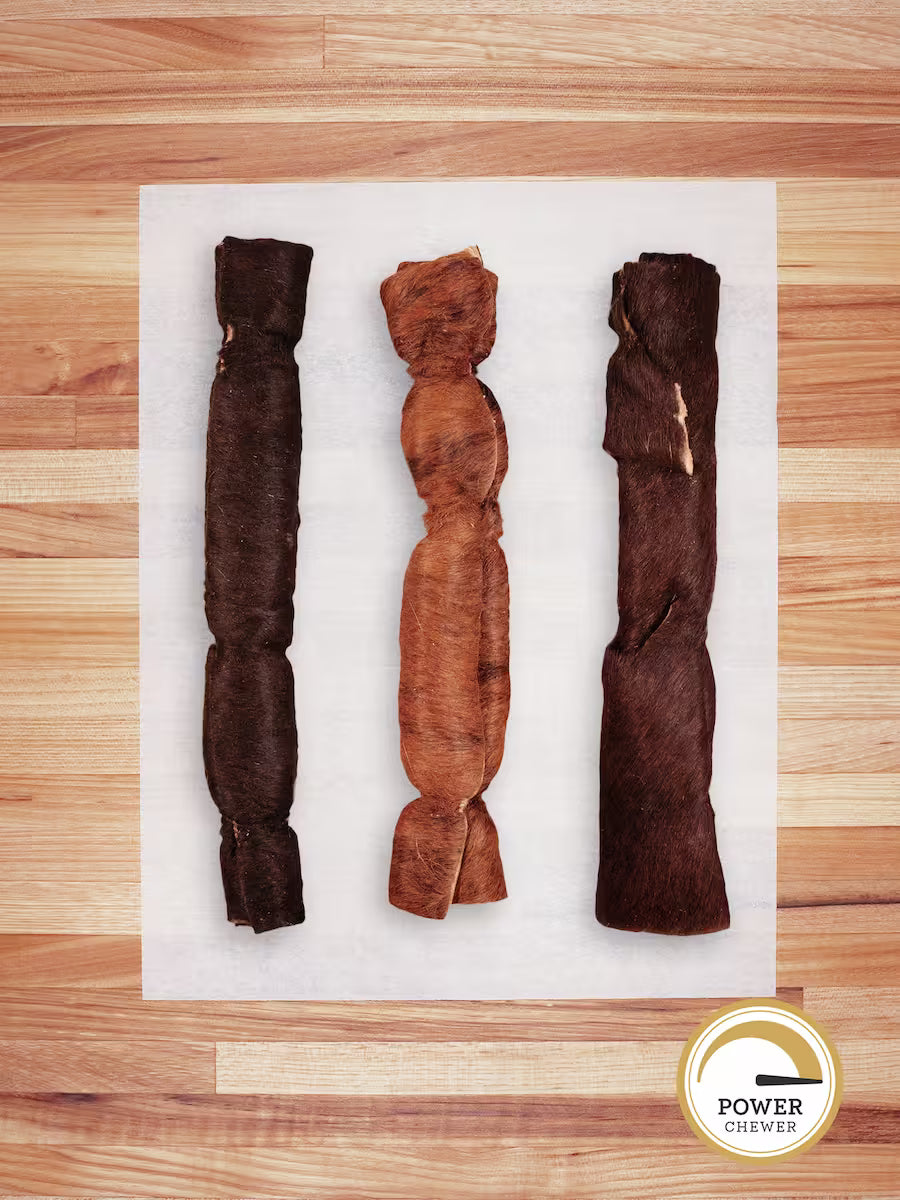 Scratch-N-Dent Products Beef Hide Roll (Hairy) - X-Large (10")