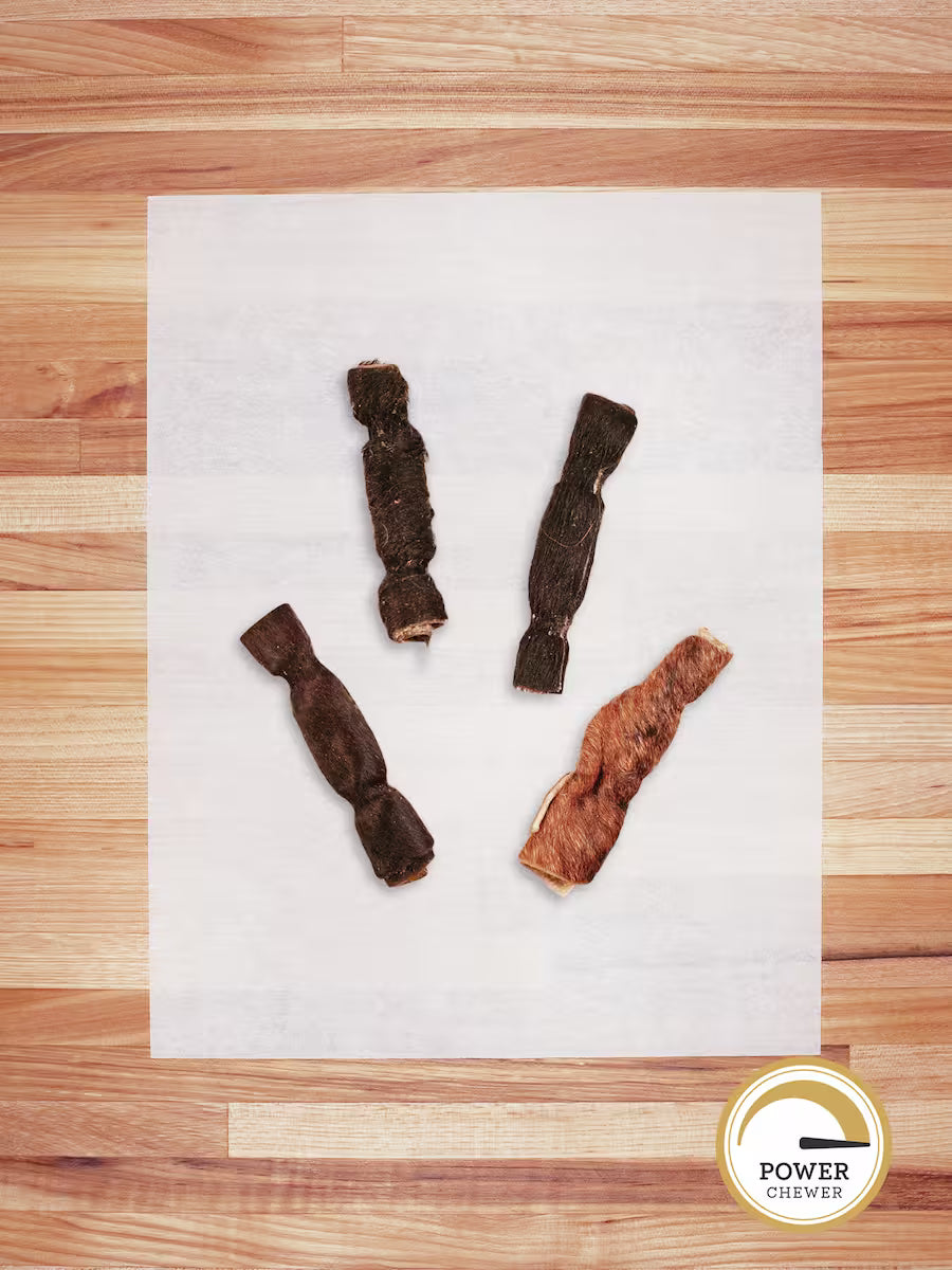 Scratch-N-Dent Products Beef Hide Roll (Hairy) - Small (4")