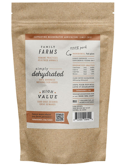 pork spleen back label on a brown kraft paper pouch bag