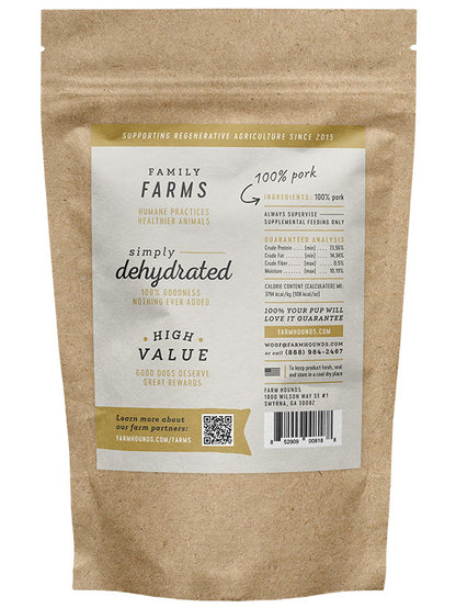 pork jerky back label on a brown kraft paper pouch bag